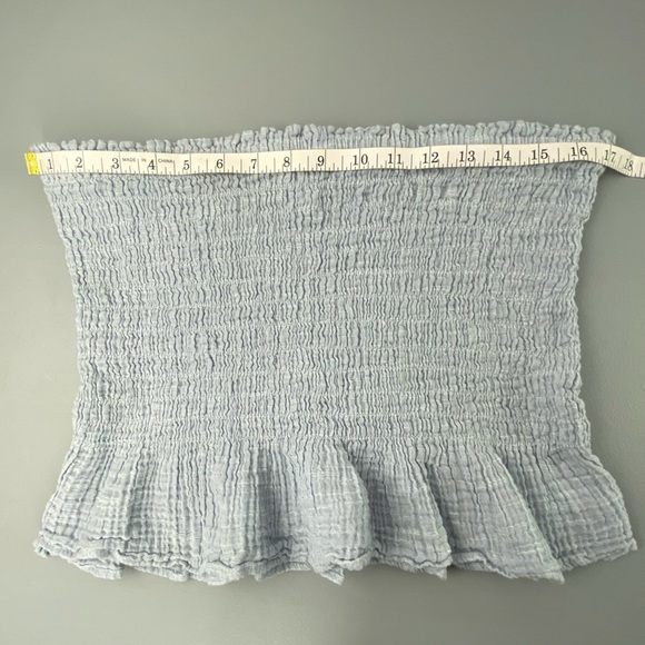 AE light blue stretch cropped tube top with peplum bottom wms sz XL - Picture 10 of 15